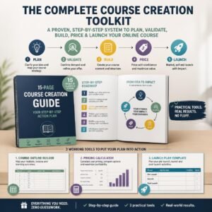 Create & Sell Your First Digital Course — Complete Toolkit (Guide + Workbook + Checklist + Tracker)