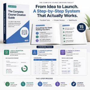 Create & Sell Your First Digital Course — Complete Toolkit (Guide + Workbook + Checklist + Tracker)