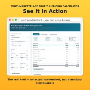 Multi-Marketplace Profit & Pricing Calculator — Walmart, Etsy, Amazon & eBay Fee Calculator (Offline HTML Tool)