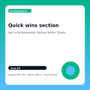 AI Newsletter Section Writer Studio