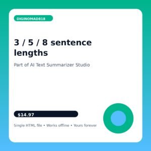 AI Text Summarizer Studio
