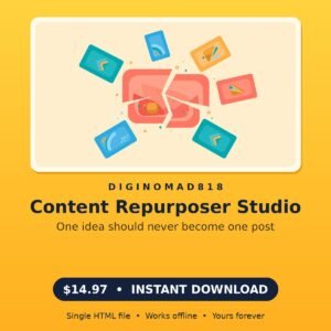 Content Repurposer Studio — Turn One Idea Into 6 Ready-to-Post Pieces of Content