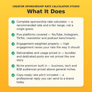 Creator Sponsorship Rate Calculator Studio