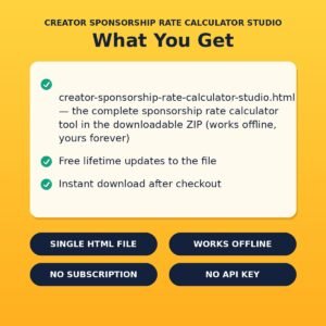 Creator Sponsorship Rate Calculator Studio
