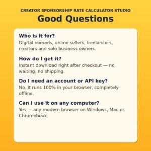 Creator Sponsorship Rate Calculator Studio