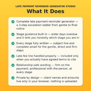 Late Payment Reminder Generator Studio