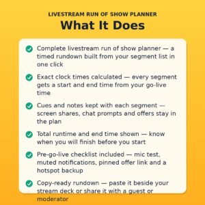 Livestream Run of Show Planner