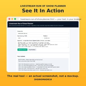 Livestream Run of Show Planner
