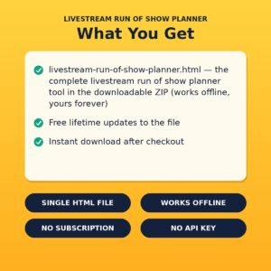 Livestream Run of Show Planner