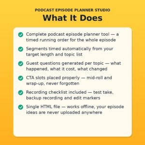 Podcast Episode Planner Studio