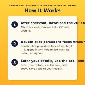 Pomodoro Focus Timer — Free Focus Timer with Task List & Daily Tracking