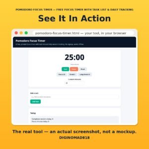 Pomodoro Focus Timer — Free Focus Timer with Task List & Daily Tracking